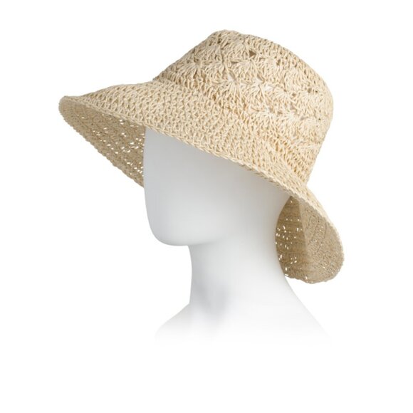 ANNE KLEIN Light Tan Open Weave Hat - Picture 1 of 2